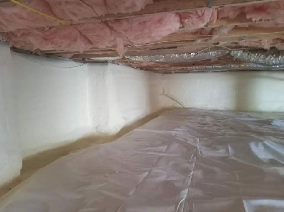 Crawl space encapsulation with closed-cell spray foam for Roof Leak Repair in Glenarden